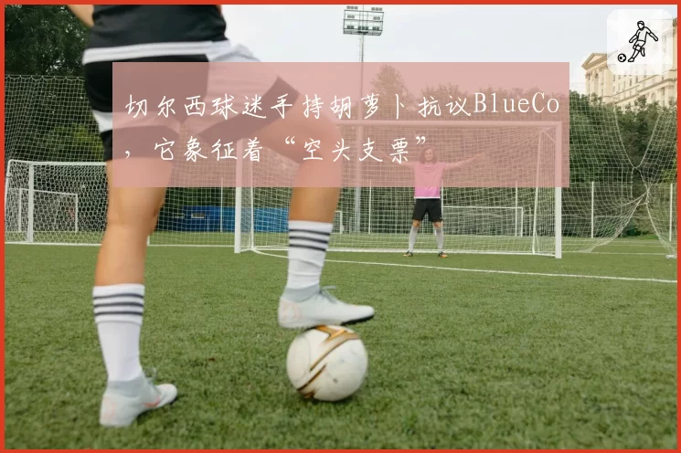 切尔西球迷手持胡萝卜抗议BlueCo，它象征着“空头支票”